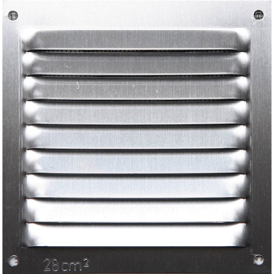 Grille aluminium argent mat avec moustiquaire 10x10 cm Grille aluminium argent mat avec moustiquaire 10x10 cm