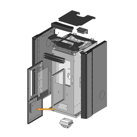 Porte (sans vitre ni garniture)  pour poêle Paterno Gloria Piu