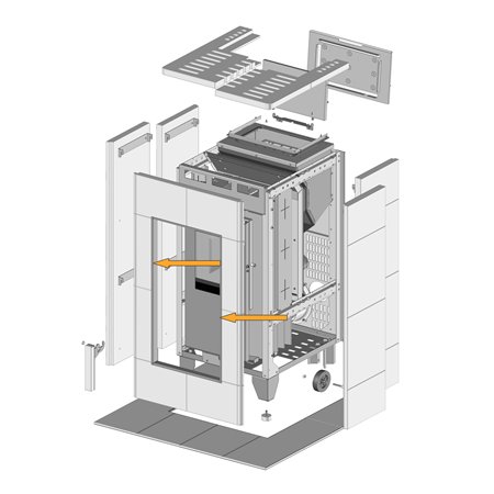 Profilé vertical dessus de porte pour poêle Paterno Magma