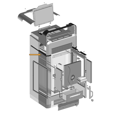 Habillage avant gauche A02 pour poêle Paterno Alice Design