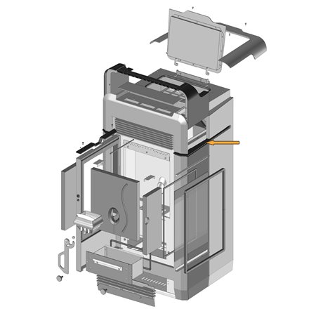 Profilé latéral de finition A02 pour poêle Paterno Alice Design