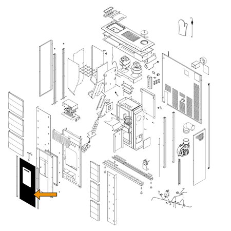 Vitre pour poêle Lincar Olga 501 L Slim