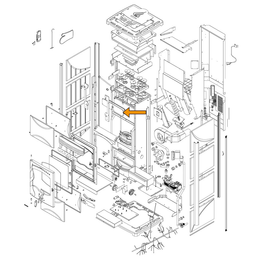Trappe de nettoyage avant supérieur pour poêle Annarita 698 TP