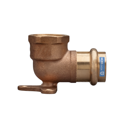 Coude applique bronze 90° F Ø 1/2x15 à sertir - filetage Rp