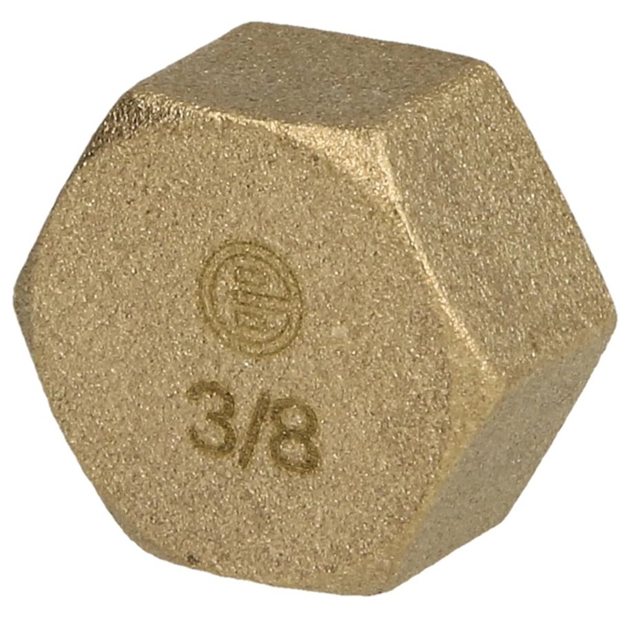 Bonnet hexagonal FF 3/8'' laiton brut