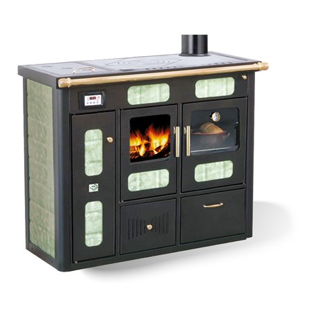 Thermocuisinière a bois Magikal Ylenya Vert de berici finition bronze