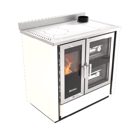 Cuisinière à bois Lincar Fusion Acciaio blanc