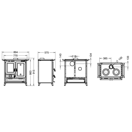 Cuisinière à bois Thermorossi Klarissa Evo