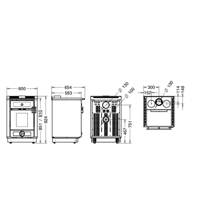 Cuisinière à bois Thermorossi Aurora 60