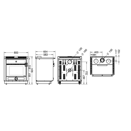 Cuisinière à bois Thermorossi Aurora 80