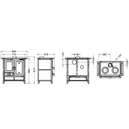 Cuisinière à bois Thermorossi Melissa Evo Stone