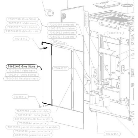 Grès latéral droite et gauche pour poêle Thermorossi Slimquadro Lumia Stone