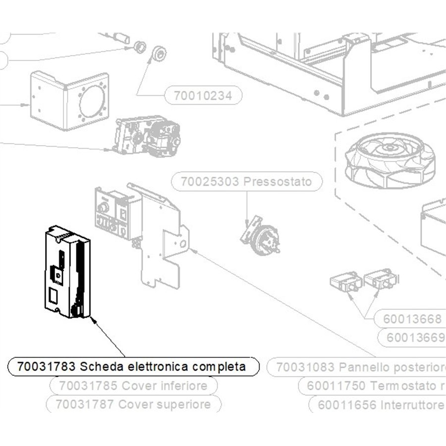 Carte électronique complète pour poêle Thermorossi Esprit 490