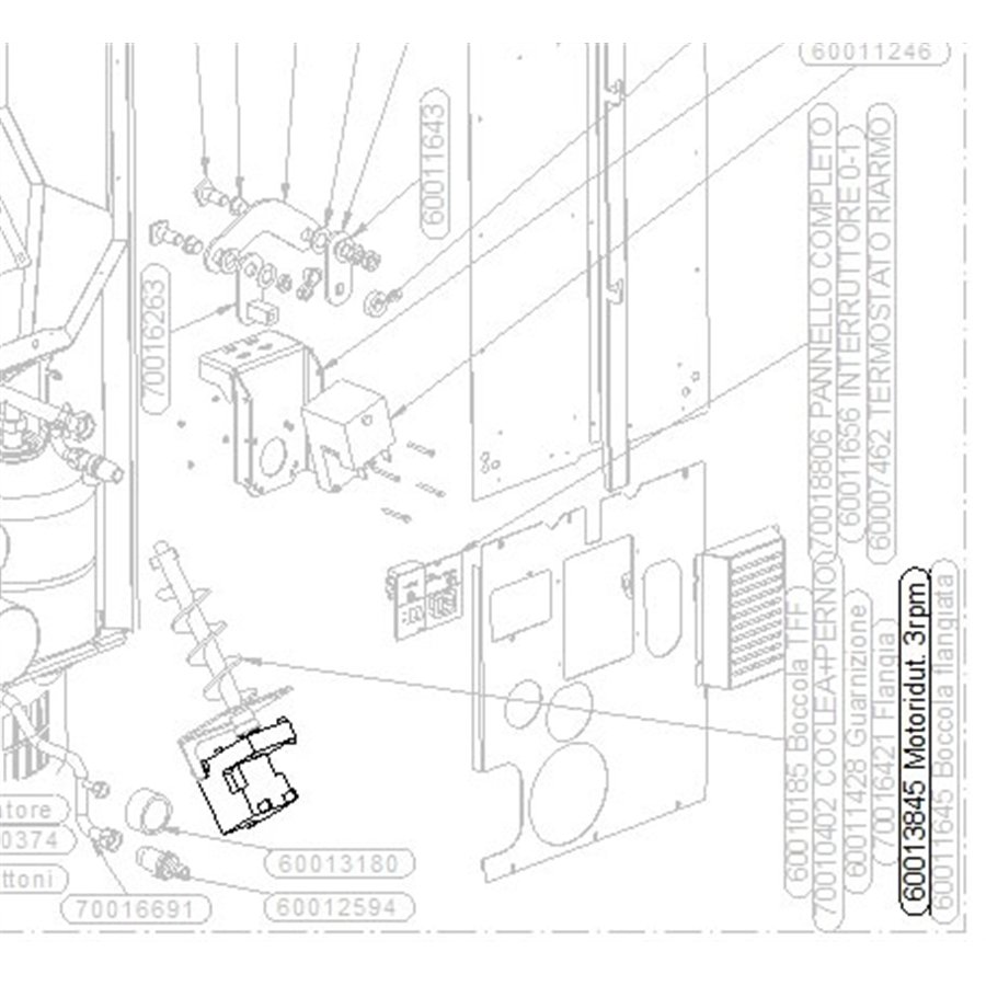 Moteur de vis sans fin 3 RPM pour poêles Thermorossi