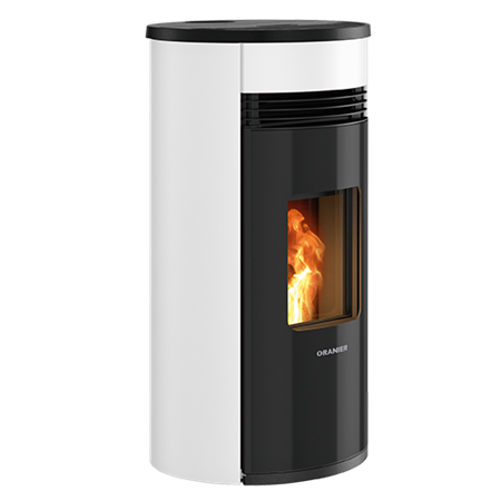 Poêle à pellets SANDO 60 Acier Noir Blanc Soyeux