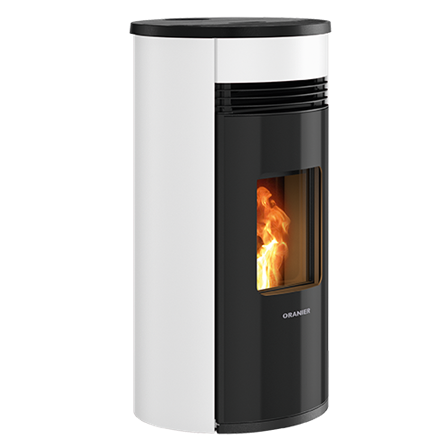 Poêle à pellets SANDO 60 Acier Noir Blanc Soyeux
