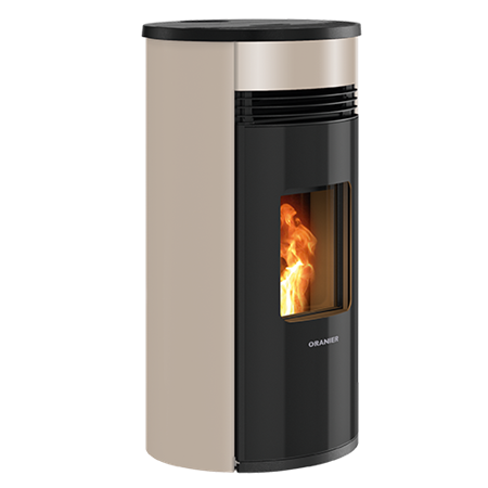 Poêle à pellets SANDO 60 Acier Noir Taupe sortie concentrique