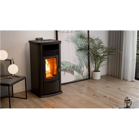 Poêle à pellets canalisable Thermorossi 7000 Evo Easy noir anthracite