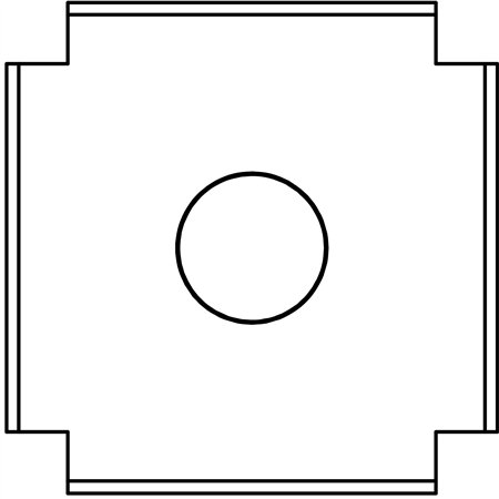 Plaque de finition haute pour tubage Ø 120-130 mm - 300 x 400