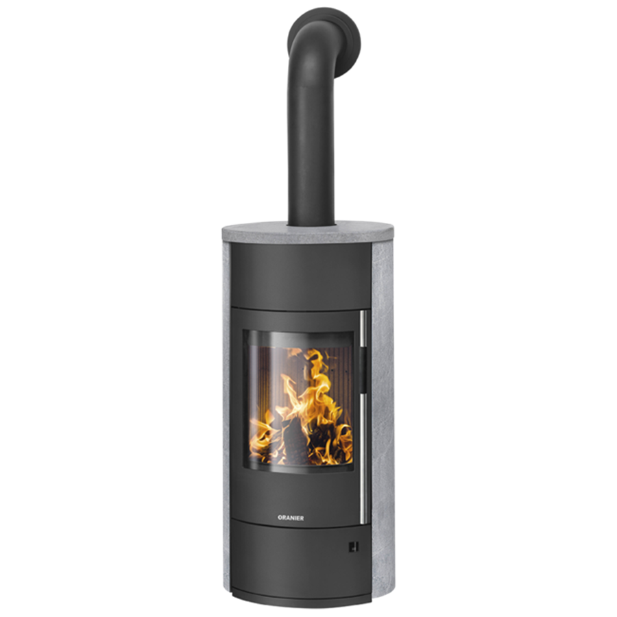 Poêle à bois Oranier POLAR NEO VANTAGE W+ Fonte Noire Habillage Pierre Ollaire