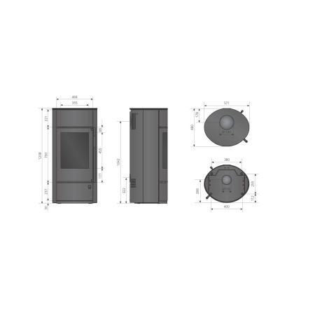 Poêle à bois Oranier POLAR NEO W +  pureBLACK