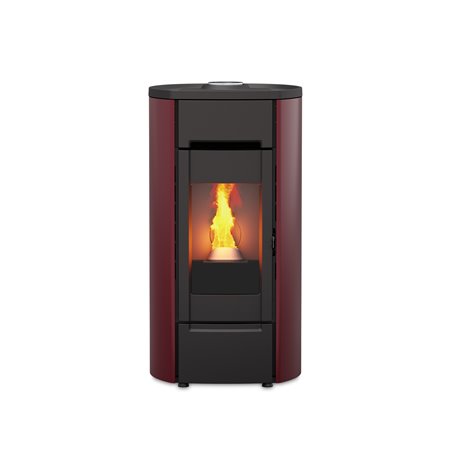 Poêle à pellets canalisable étanche Kalor 98 Cast Round 10C Bordeaux