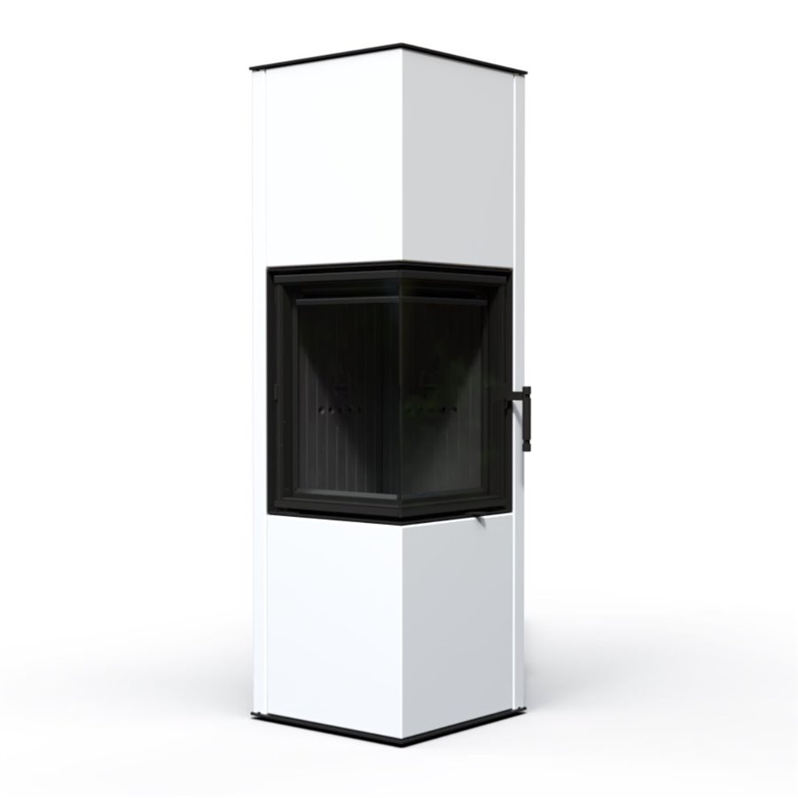 Poêle à bois Hitze Siga blanc béton noir