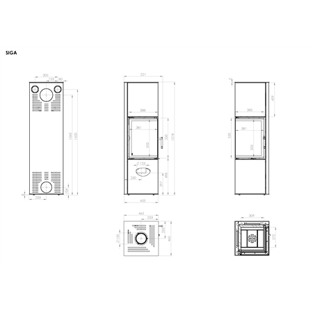 Poêle à bois Hitze Siga béton noir