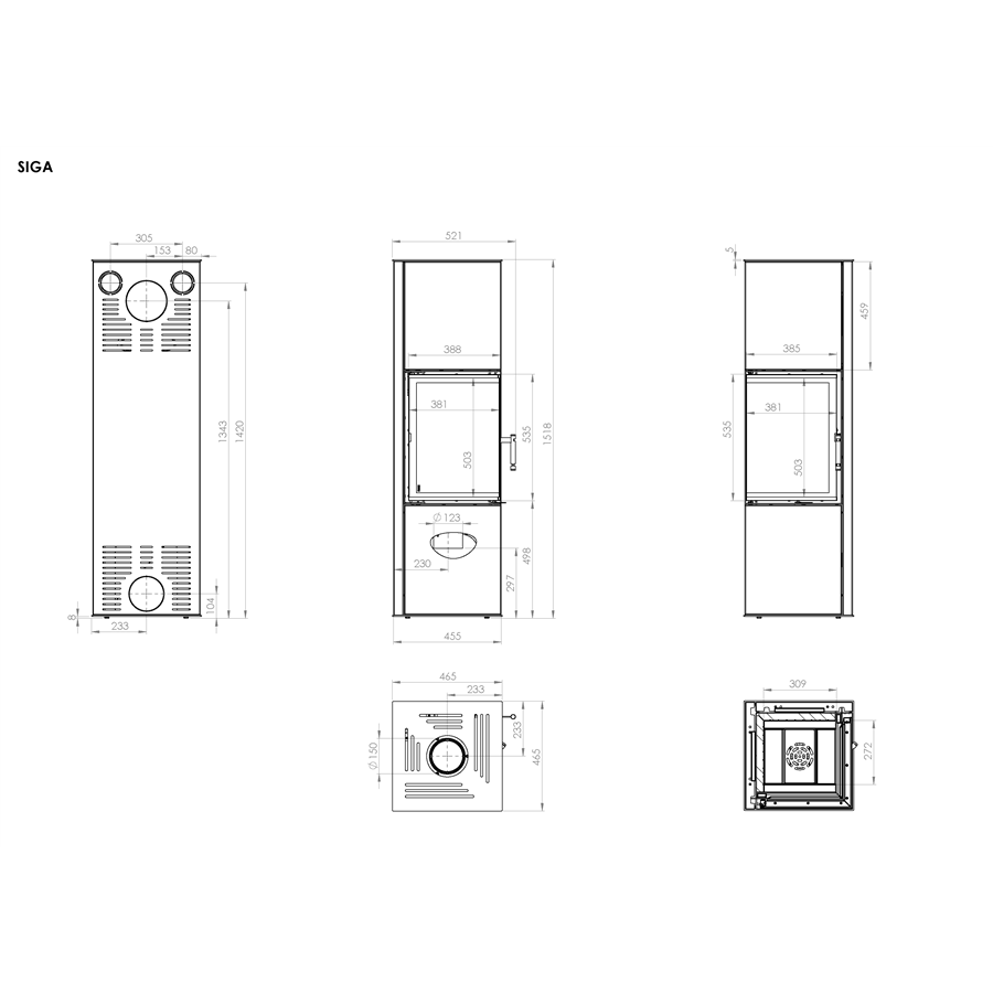 Poêle à bois Hitze Siga gris