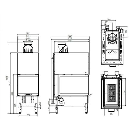 Insert à bois Hitze Trinity 54x80x53.G