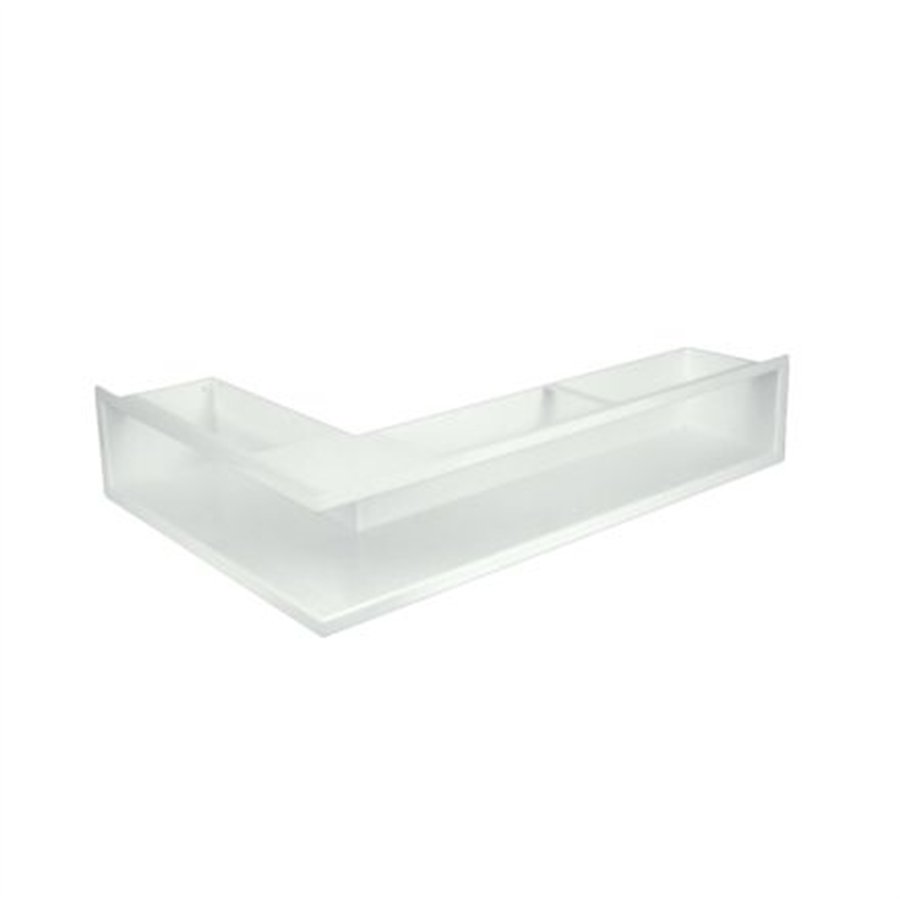 Grille de ventilation d'angle SLE-12x80x45 droite blanche