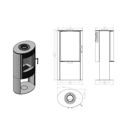 Hitze ELLISSE SB béton noir