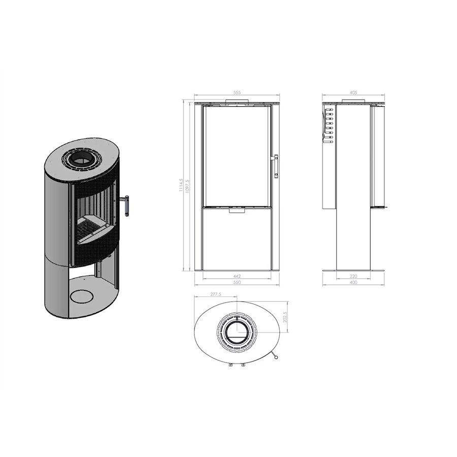 Hitze ELLISSE SB béton noir