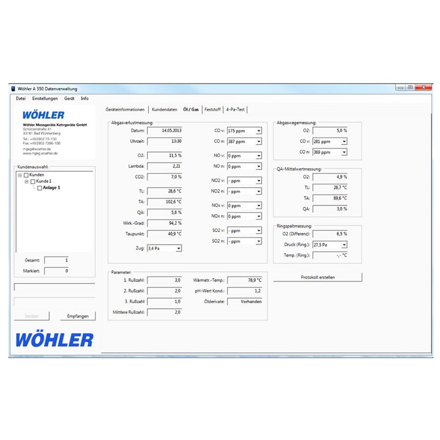 Logiciel Wöhler A 550 pour PC