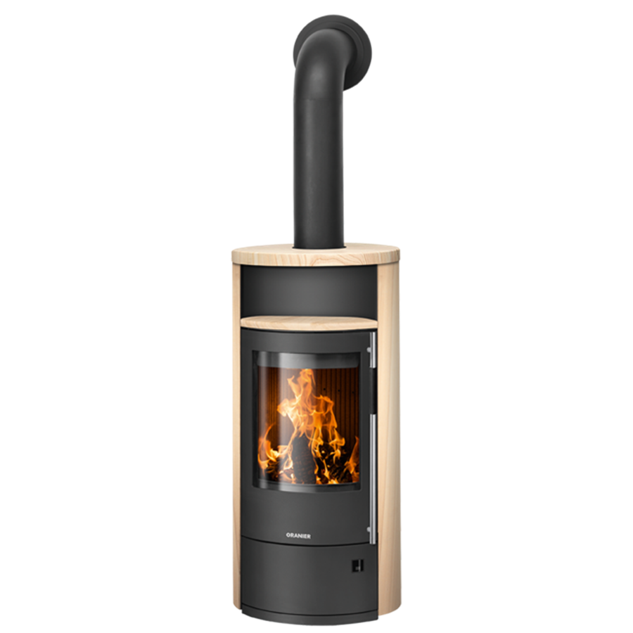 Poêle à bois POLAR NEO 4 Porte Fonte Noire    et  Habillage Pierre Sable