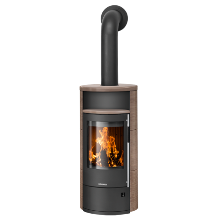 Poêle à bois POLAR NEO 4 Porte Fonte Noire    et  Habillage Céramique Grappa