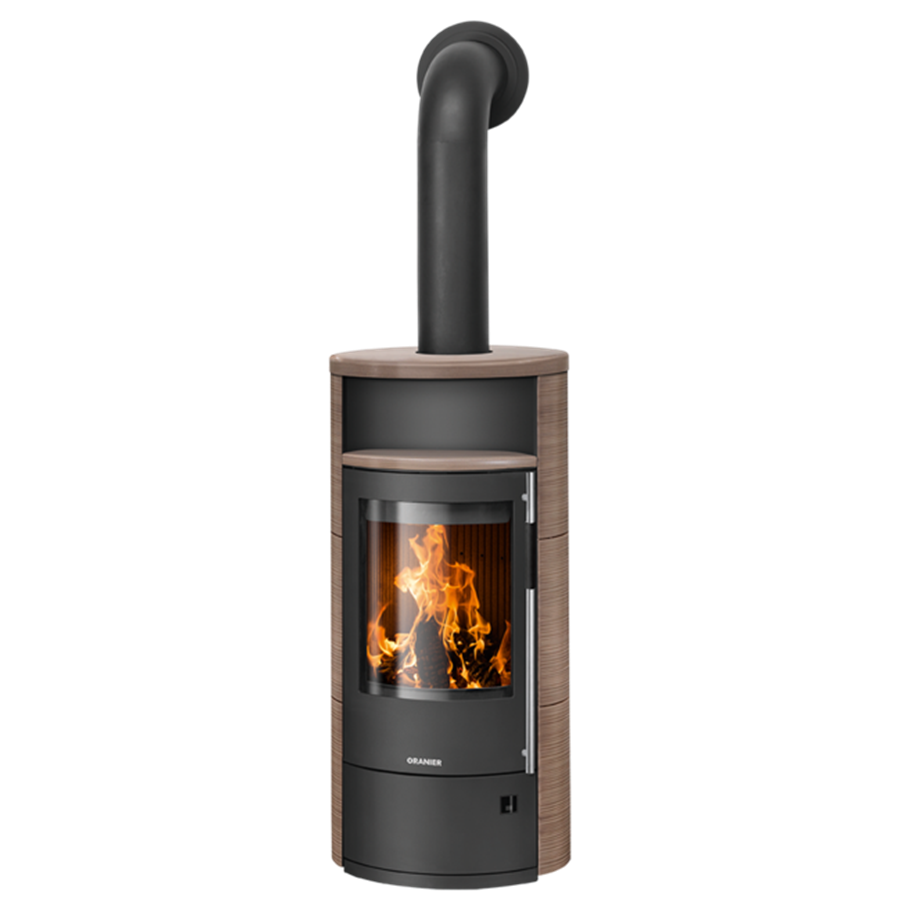 Poêle à bois POLAR NEO 4 Porte Fonte Noire    et  Habillage Céramique Grappa