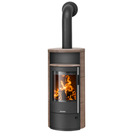 Poêle à bois POLAR NEO 6 Porte Fonte Noire    et  Habillage Céramique Grappa