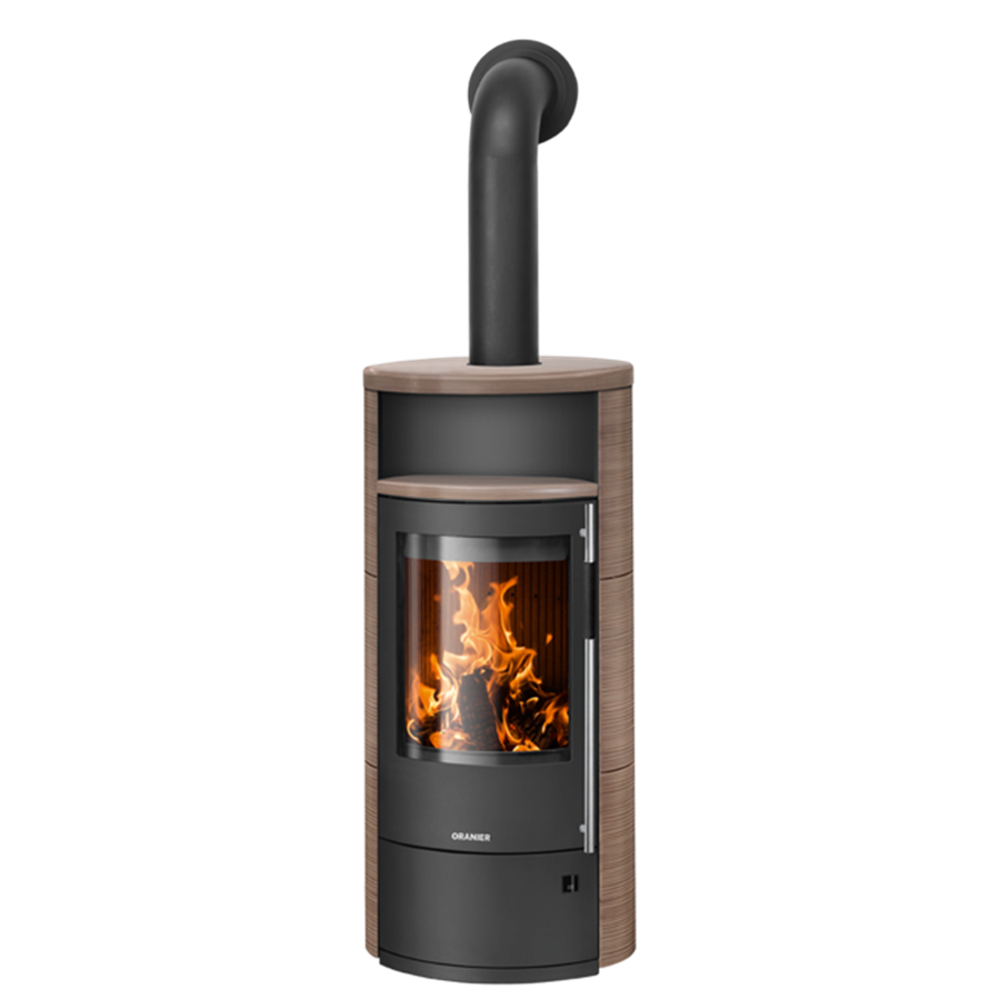 Poêle à bois POLAR NEO 8 Porte Fonte Noire    et  Habillage Céramique Grappa