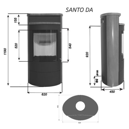 Poêle à bois Skanderborg SANTO DA Stéatite