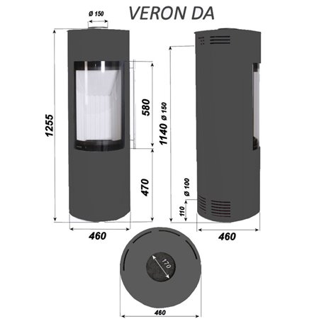 Poêle à bois Skanderborg VERON DA Acier Noir