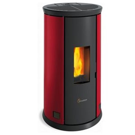 Poêle à pellet canalisable étanche Termovana FANCY 12 Rouge