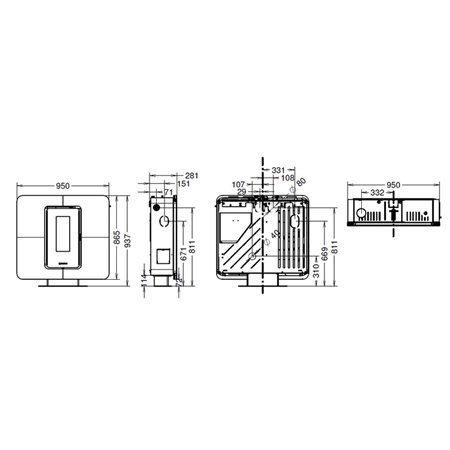 Poêle à pellets canalisable SlimQuadro 9 Grès Graphite