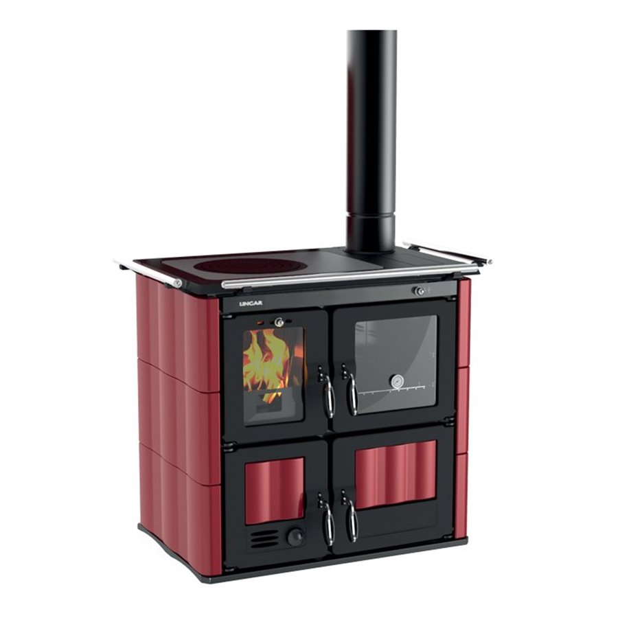 Cuisinière à bois Lincar Bea 702A GL Céramique rouge