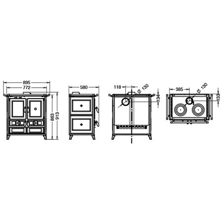 Cuisinière à bois Thermorossi Violetta Evo beige