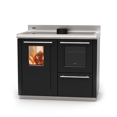 Cuisinière à bois BOSKY F30 Square EVO5 “Prêt à démarrer” Gris