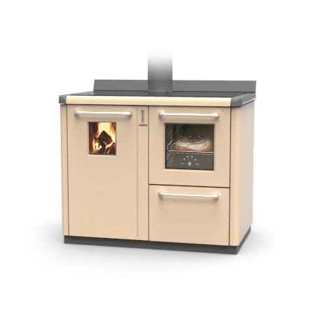 Cuisinière à bois BOSKY F30 Square EVO5 “Prêt à démarrer” Beige