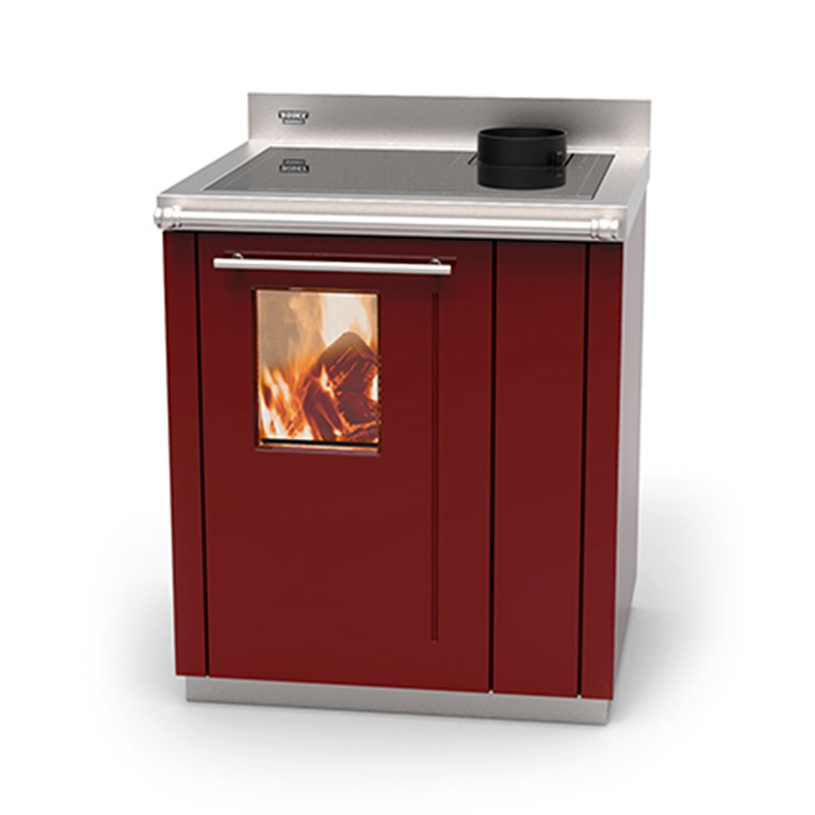 Cuisinière à bois BOSKY 30 Square EVO5 Bordeaux