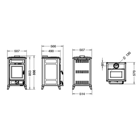 Poêle cuisinière à bois Thermorossi Filo