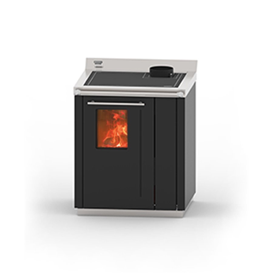 Cuisinière à bois hydro Bosky 30 Square EVO5 “Prêt à démarrer” Gris